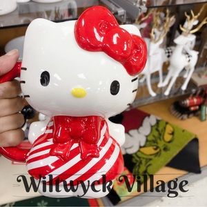 Hello Kitty Christmas Peppermint Candy Cane Figural Mug